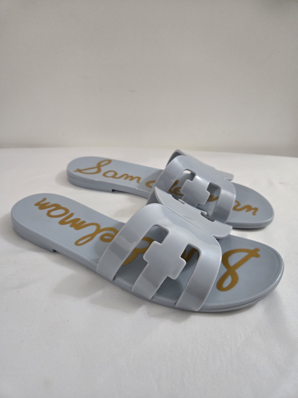 Sam Edelman Bay Jelly Slide Sandals Women’s 11 Blue Geo Cutout Slip On